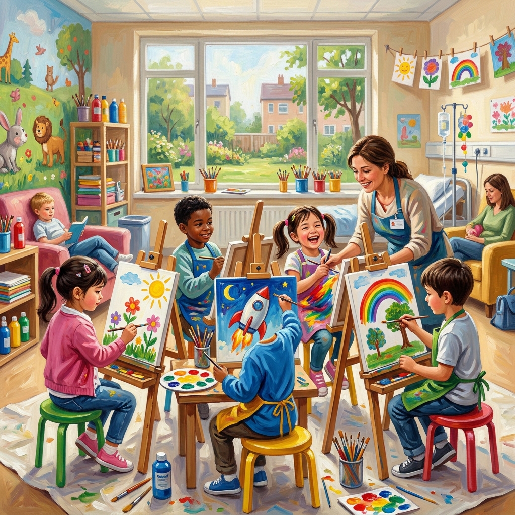 Ateliere de pictură cu copii în spitale